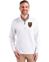 Real Salt Lake Cutter & Buck Traverse Stretch Eco Quarter Zip Mens Pullover White Front Thumbnail Image
