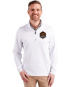 Houston Dynamo FC Cutter & Buck Traverse Stretch Eco Quarter Zip Mens Pullover White Front Thumbnail Image