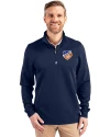 FC Cincinnati Cutter & Buck Traverse Stretch Eco Quarter Zip Mens Pullover Liberty Navy Front Thumbnail Image