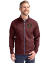 Atlanta United FC - Cutter & Buck Adapt Eco Knit Hybrid Recycled Mens Full Zip Jacket Bordeaux Front Thumbnail Image