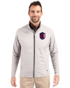 St. Louis City SC Cutter & Buck Adapt Eco Knit Hybrid Recycled Mens Full Zip Jacket Polished Medium Gray Front Thumbnail Image