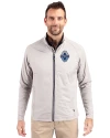 Vancouver Whitecaps FC Cutter & Buck Adapt Eco Knit Hybrid Recycled Mens Full Zip Jacket Polished Medium Gray Front Thumbnail Image