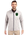 Austin FC - Cutter & Buck Adapt Eco Knit Hybrid Recycled Mens Full Zip Jacket Polished Medium Gray Front Thumbnail Image
