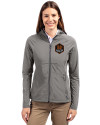 Houston Dynamo FC Cutter & Buck Adapt Eco Knit Hybrid Recycled Womens Full Zip Jacket Elemental Grey Front Thumbnail Image