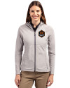 Houston Dynamo FC Cutter & Buck Adapt Eco Knit Hybrid Recycled Womens Full Zip Jacket Polished Medium Gray Front Thumbnail Image