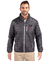 D.C. United Cutter & Buck Rainier PrimaLoft® Mens Eco Insulated Full Zip Printed Puffer Jacket Black Front Thumbnail Image