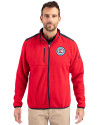 Chicago Fire FC Cutter & Buck Cascade Eco Fleece Mens Full Zip Jacket Red/Navy Blue Front Thumbnail Image