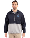 Vancouver Whitecaps FC Cutter & Buck Charter Eco Recycled Mens Anorak Jacket Navy Blue/Polished Front Thumbnail Image