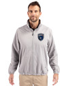 San Jose Earthquakes Cutter & Buck Charter Eco Recycled Mens Full-Zip Jacket Polished Medium Gray Front Thumbnail Image