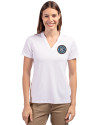 New York City FC Cutter & Buck Forge Eco Heathered Stretch Womens Blade Top White Front Thumbnail Image