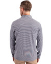 Real Salt Lake Cutter & Buck Virtue Eco Pique Micro Stripe Recycled Mens Quarter Zip Navy Blue/White Back Thumbnail Image