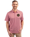 Atlanta United FC - Cutter & Buck Forge Eco Double Stripe Stretch Recycled Mens Big &Tall Polo Cardinal Red/White Front Thumbnail Image