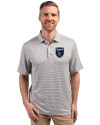 San Jose Earthquakes Cutter & Buck Forge Eco Double Stripe Stretch Recycled Mens Big &Tall Polo Polished/White Front Thumbnail Image