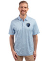 Sporting Kansas City Cutter & Buck Forge Eco Double Stripe Stretch Recycled Mens Big &Tall Polo Atlas/White Front Thumbnail Image