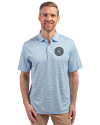 New York City FC Cutter & Buck Forge Eco Double Stripe Stretch Recycled Mens Polo Atlas/White Front Thumbnail Image