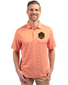 Houston Dynamo FC Cutter & Buck Forge Eco Double Stripe Stretch Recycled Mens Polo College Orange/White Front Thumbnail Image