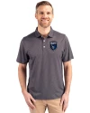 San Jose Earthquakes Cutter & Buck Pike Eco Symmetry Print Stretch Recycled Mens Polo Black/White Front Thumbnail Image