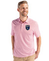 San Jose Earthquakes Cutter & Buck Pike Eco Symmetry Print Stretch Recycled Mens Polo White/Red Front Thumbnail Image