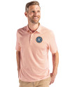 New York City FC Cutter & Buck Pike Eco Symmetry Print Stretch Recycled Mens Polo White/College Orange Front Thumbnail Image