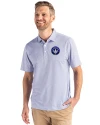 CF Montréal Cutter & Buck Pike Eco Symmetry Print Stretch Recycled Mens Polo White/Tour Blue Front Thumbnail Image