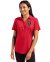 Real Salt Lake Cutter & Buck Forge Eco Stretch Recycled Womens Short Sleeve Polo Cardinal Red Front Thumbnail Image
