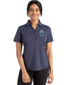 View image 4: Vancouver Whitecaps FC Cutter & Buck Forge Recycled Four-Way Stretch Womens Polo Dark Navy Blue Heather Front