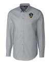 LA Galaxy Cutter & Buck Stretch Oxford Mens Long Sleeve Dress Shirt Charcoal Mannequin Thumbnail Image