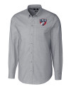 FC Dallas Cutter & Buck Stretch Oxford Mens Long Sleeve Dress Shirt Charcoal Mannequin Thumbnail Image