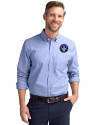 CF Montréal Cutter & Buck Stretch Oxford Mens Long Sleeve Dress Shirt French Blue Front Thumbnail Image