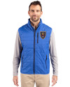 Real Salt Lake Cutter & Buck Rainier PrimaLoft® Mens Big and Tall Eco Insulated Full Zip Puffer Vest Royal Front Thumbnail Image
