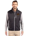 Houston Dynamo FC Cutter & Buck Rainier PrimaLoft® Mens Big and Tall Eco Insulated Full Zip Puffer Vest Black Front Thumbnail Image