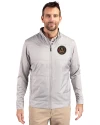 Atlanta United FC - Cutter & Buck Stealth Hybrid Quilted Mens Full Zip Windbreaker Jacket Polished Medium Gray Front Thumbnail Image