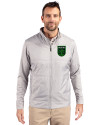 Austin FC - Cutter & Buck Stealth Hybrid Quilted Mens Full Zip Windbreaker Jacket Polished Medium Gray Front Thumbnail Image