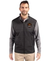 Houston Dynamo FC Cutter & Buck Stealth Hybrid Quilted Mens Full Zip Windbreaker Jacket Black Front Thumbnail Image