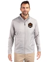 View image 4: Houston Dynamo FC Cutter & Buck Stealth Recycled Hybrid Quilted Mens Windbreaker Jacket Polished Medium Gray Front