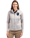 San Jose Earthquakes Cutter & Buck Stealth Hybrid Quilted Womens Full Zip Windbreaker Jacket Polished Medium Gray Front Thumbnail Image