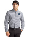 Sporting Kansas City Cutter & Buck Easy Care Stretch Gingham Mens Big and Tall Long Sleeve Dress Shirt Charcoal Front Thumbnail Image