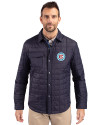 Chicago Fire FC Cutter & Buck Rainier PrimaLoft® Mens Eco Insulated Quilted Shirt Jacket Dark Navy Front Thumbnail Image