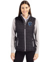 Sporting Kansas City Cutter & Buck Rainier PrimaLoft® Womens Eco Insulated Full Zip Puffer Vest Black Front Thumbnail Image