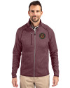Atlanta United FC - Cutter & Buck Mainsail Sweater-Knit Mens Full Zip Jacket Bordeaux Heather Front Thumbnail Image