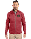 Atlanta United FC - Cutter & Buck Mainsail Sweater-Knit Mens Full Zip Jacket Cardinal Red Heather Front Thumbnail Image