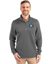 Charlotte FC Cutter & Buck Traverse Stretch Eco Quarter Zip Mens Big and Tall Pullover Elemental Grey Front Thumbnail Image