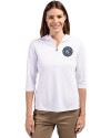 New York City FC Cutter & Buck Virtue Eco Pique Recycled Half Zip Pullover Womens Hoodie White Front Thumbnail Image