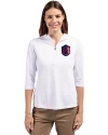 St. Louis City SC Cutter & Buck Virtue Eco Pique Recycled Half Zip Pullover Womens Hoodie White Front Thumbnail Image
