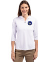 CF Montréal Cutter & Buck Virtue Eco Pique Recycled Half Zip Pullover Womens Hoodie White Front Thumbnail Image