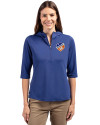 FC Cincinnati Cutter & Buck Virtue Eco Pique Recycled Half Zip Pullover Womens Hoodie Tour Blue Front Thumbnail Image