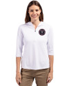 Inter Miami CF Cutter & Buck Virtue Eco Pique Recycled Half Zip Pullover Womens Hoodie White Front Thumbnail Image