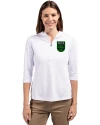 View image 7: Austin FC - Cutter & Buck Virtue Recycled Featherlight Pique Womens Half Zip Hooded Pullover White Front