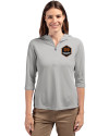 Houston Dynamo FC Cutter & Buck Virtue Eco Pique Recycled Half Zip Pullover Womens Hoodie Polished Medium Gray Front Thumbnail Image