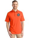 New York City FC Cutter & Buck Virtue Eco Pique Recycled Mens Big and Tall Polo College Orange Front Thumbnail Image